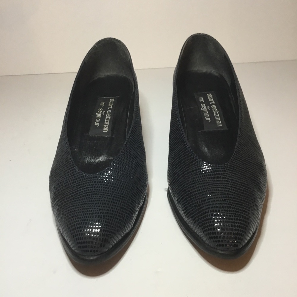 Women’s Navy Stewart Weitzman Slip-On Flats with Textured Surface Size 7 NWOB